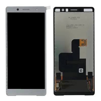 Sony Xperia XZ2 Compact kompatibilis LCD modul, OEM jellegű, fehér, Grade S+