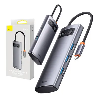 Baseus Metal Gleam Hub 4in1 Type-C, 4x USB 3.0