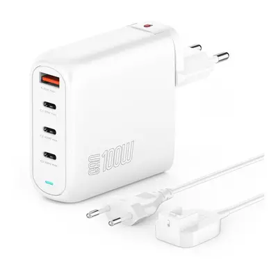 4smarts GaN Flex Pro töltő adapter 3xType-C + 1 USB, 100W, fehér