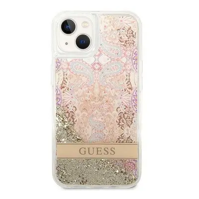 Guess Paisley Liquid Glitter Apple iPhone 14 Plus hátlap tok, arany