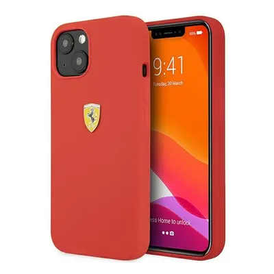 Ferrari Silicone Apple iPhone 13 mini hátlap tok, piros