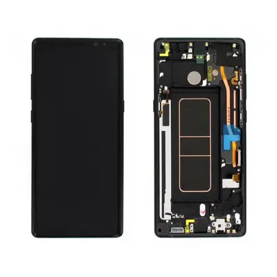 Samsung N950 Galaxy Note 8 kompatibilis LCD modul kerettel, OEM jellegű, fekete