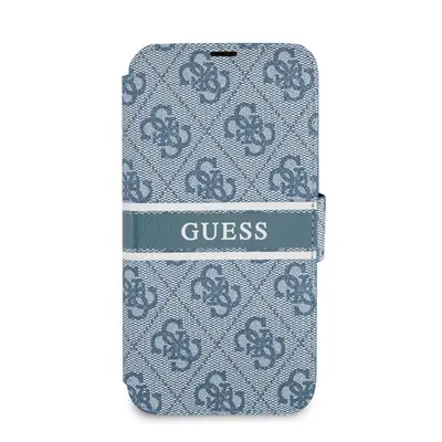 Guess PU 4G Printed Stripe Apple iPhone 13 mini flip tok, kék