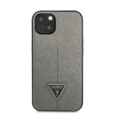 Guess Saffiano Triangle Apple iPhone 13 mini hátlap tok, ezüst