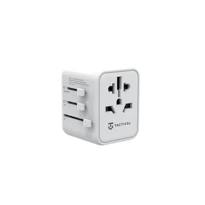 Tactical PTP világ utazó adapter töltő USB + Type-C, UK/US/AU/EU, fehér