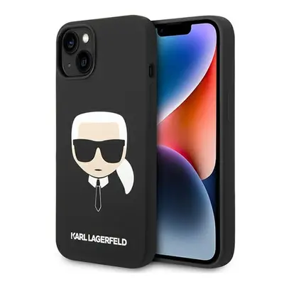 Karl Lagerfeld Silicone Karl&#039;s Head Apple iPhone 14 Plus Magsafe hátlap tok, fekete