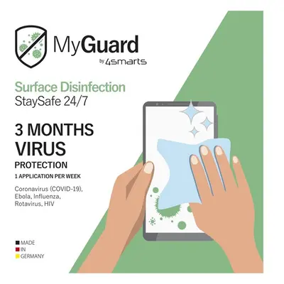 MyGuard StaySafe 24/7 fertőtlenítő törlő kendő, 3 hónapos védelem, fekete