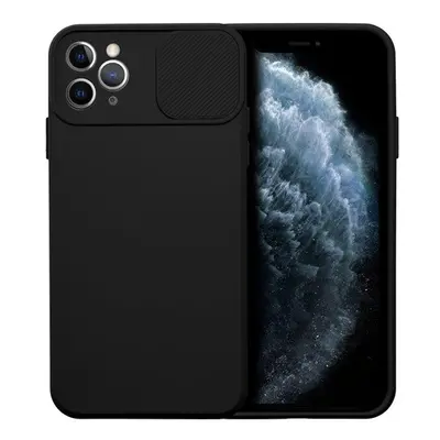 Slide Apple iPhone 11 Pro Max, kameravédős szilikon tok, fekete