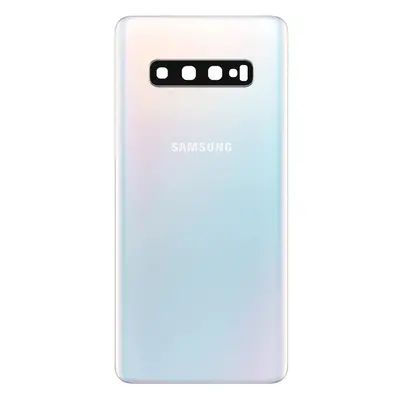 Samsung G975 Galaxy S10 Plus akkufedél kameralencsével, prizma fehér