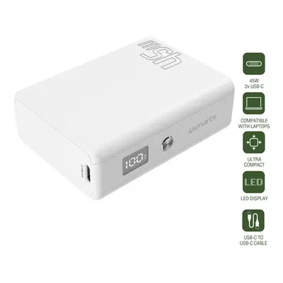 4smarts Pocket Slim külső akkumulátor, 10000mAh, 45W, fehér