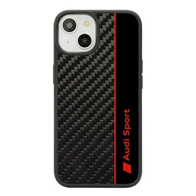 Audi Carbon Fiber Stripe iPhone 13 / 14 / 15 tok, fekete / piros