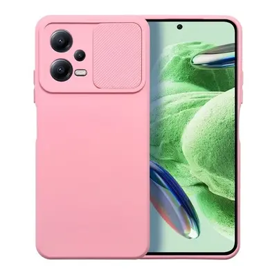 Slide Xiaomi Redmi Note 12 5G, kameravédős szilikon tok, rózsaszín