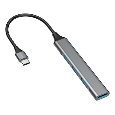 4smarts Type-C USB Hub,1x USB 3.0 + 3x USB 2.0, asztroszürke