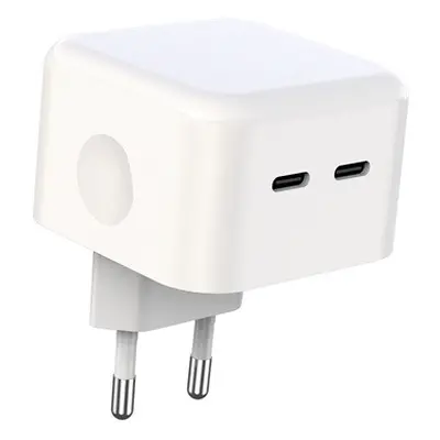 XO L102 hálózati gyorstöltő adapter 2x-Type-C, 35W, fehér