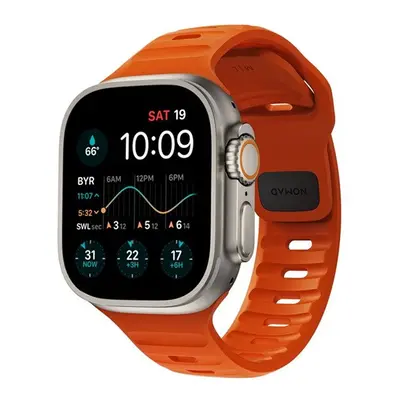 Nomad Sport Apple Watch 42/44/45/49mm M/L szíj, narancs