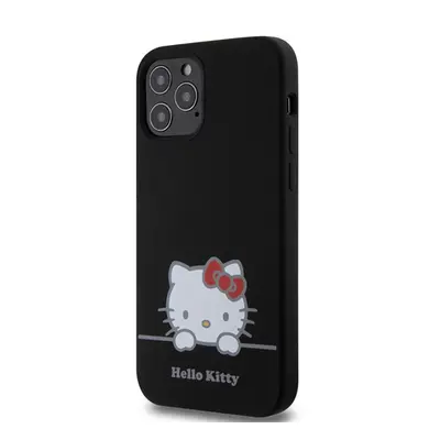 Hello Kitty Liquid Silicone Daydreaming Logo Apple iPhone 12/12 Pro hátlap tok, fekete