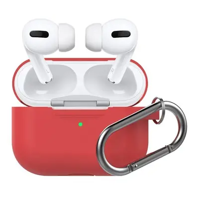 Phoner Simple Apple Airpods Pro szilikon tok akasztóval, piros