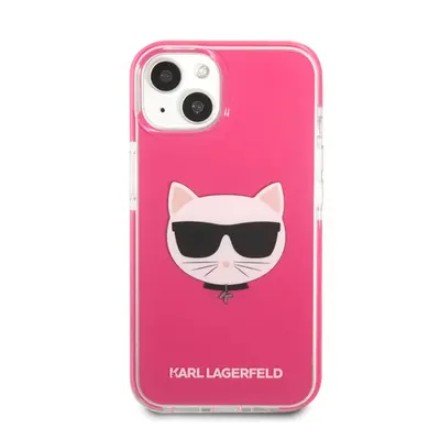 Karl Lagerfeld Choupette Head TPE szilikon hátlap tok Apple iPhone 13 mini, rózsaszín