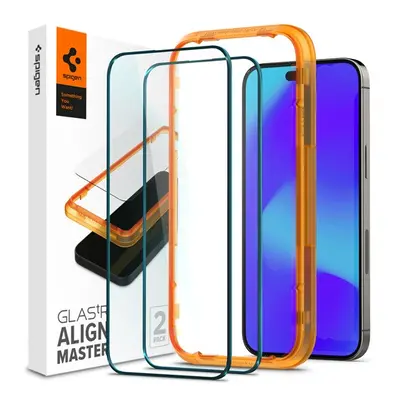 Spigen AlignMaster "Glas.tR" Apple iPhone 14 Pro Max Tempered kijelzővédő fólia (2db)