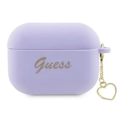 Guess Silicone Charm Heart Apple AirPods Pro 2 tok , lila