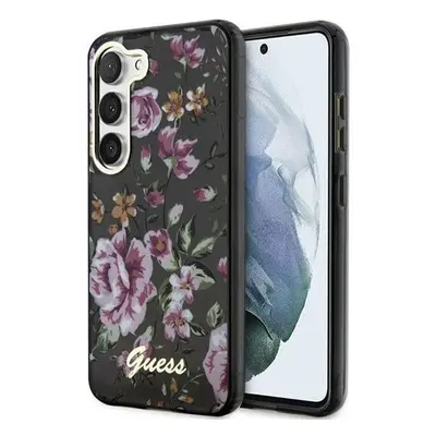 Guess Flower Collection Samsung Galaxy S23+ hátlap tok , fekete