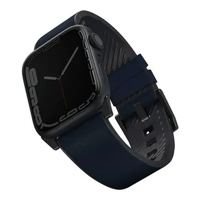 Uniq Straden vízálló bőr Apple Watch szíj, 49/45/44/42MM, kék