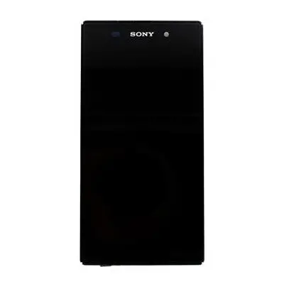 Sony Xperia Z1 kompatibilis LCD modul kerettel, OEM jellegű, fekete, Grade S+