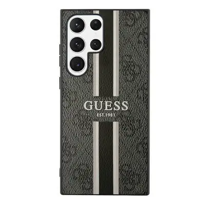 Guess 4G Printed Stripe Samsung Galaxy S23 Ultra szilikon tok, fekete