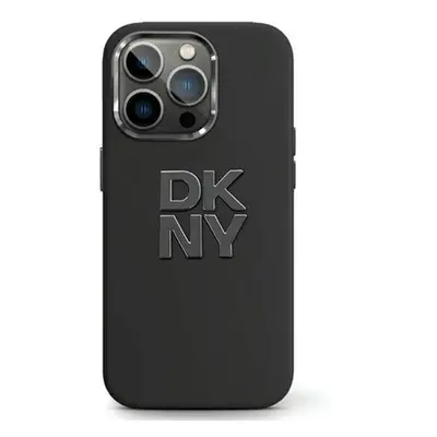 DKNY Liquid Silicone Metal Logo Apple iPhone 15 / 14 / 13 hátlap tok, fekete, DKHCP15SSMCBSK