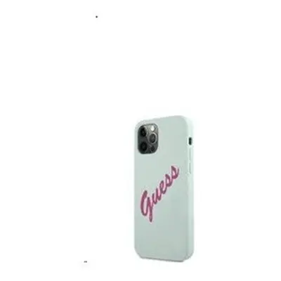 Guess Silicone Vintage Fuschia Script Apple iPhone 12 Pro Max hátlap tok, kék