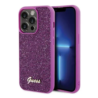 Guess Disco Metal Script Apple iPhone 15 Pro hátlap tok, fuksia