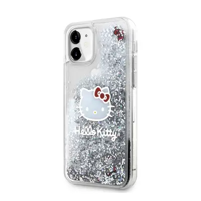 Hello Kitty Liquid Glitter Electroplating Head Logo Apple iPhone 11 hátlap tok, átlátszó