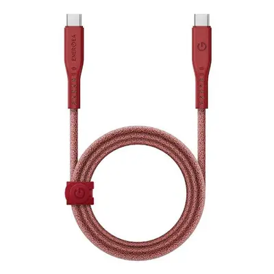 Energea kabel Flow Type-C / Type-C szövet gyorstöltő- és adatkábel, 1.5m, 240W, 5A, piros