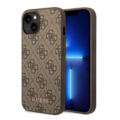 Guess 4G Metal Gold Apple iPhone 14 Plus hátlap tok, barna