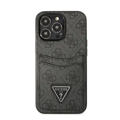 Guess 4G Saffiano Double Card Apple iPhone 13 Pro bőr hátlap tok, fekete