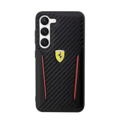 Ferrari Carbon Contrast Edges Samsung Galaxy S23+ karbon hátlap tok, fekete