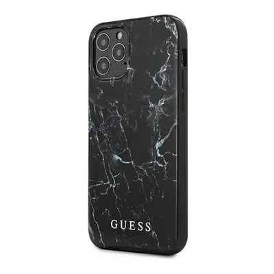 Guess PC/TPU Marble Apple iPhone 12 mini hátlap tok, fekete