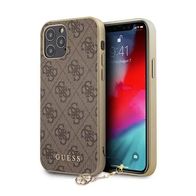 Guess 4G Charms Apple iPhone 12 Pro Max hátlap tok, barna