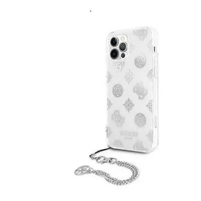 Guess PC Chain Peony Apple iPhone 12 Pro Max hátlap tok, ezüst