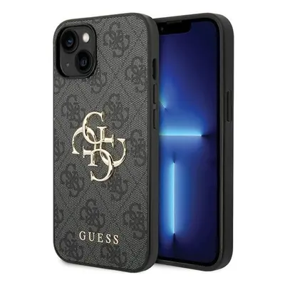 Guess 4G Big Metal Logo Apple iPhone 15 hátlap tok, szürke