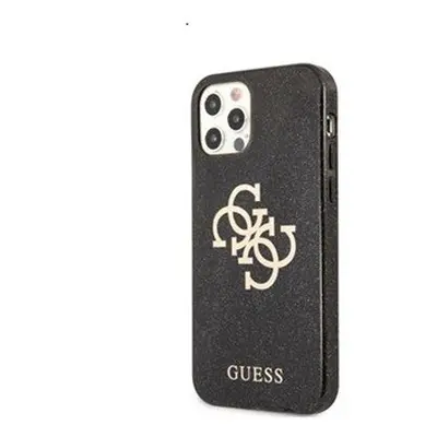 Guess TPU Big 4G Full Glitter Apple iPhone 12 Pro Max hátlap tok, fekete