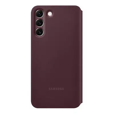 Samsung Galaxy S22+ Clear View Cover, gyári flip tok, burgundi, EF-ZS906CE