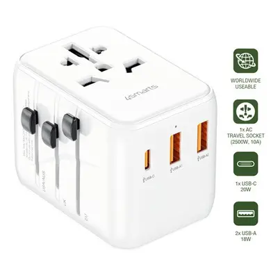 4smarts Nomad utazó Adapter, 20W, fehér