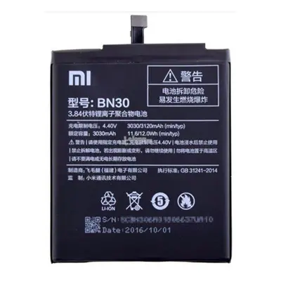 Xiaomi BN30 (Xiaomi Redmi 4A) kompatibilis akkumulátor 3120mAh, OEM jellegű, Grade S