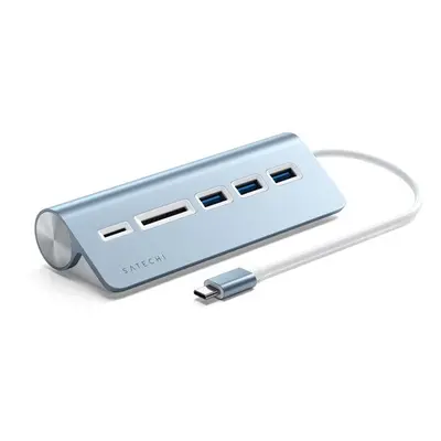 Satechi Aluminum Type-C USB Hub, 3x USB 3.0 és kártyaolvasó, kék