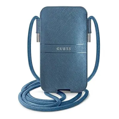 Guess Saffiano Strap GUPHMPSASBBL 6,1" telefontartó táska, kék