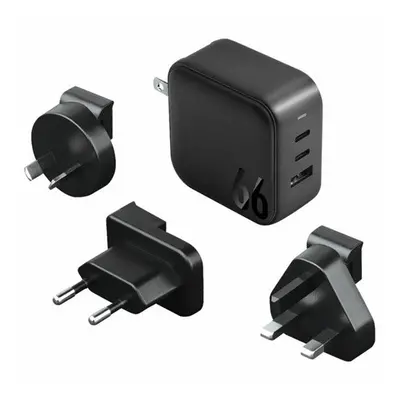 Energea Travelite GAN66 1xUSB / 2xType-C utazó gyorstöltő adapter, (PD-PPS-QC 3.0) 66W, fekete (