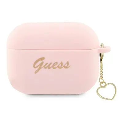 Guess Silicone Charm Heart Apple AirPods Pro 2 tok , rózsaszín