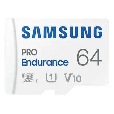 SAMSUNG Memóriakártya, PRO Endurance microSD kártya 64GB, CLASS 10, UHS-I (SDR104), + SD Adapter