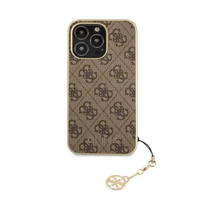 Guess 4G Charms Apple iPhone 13 Pro Max hátlap tok, barna